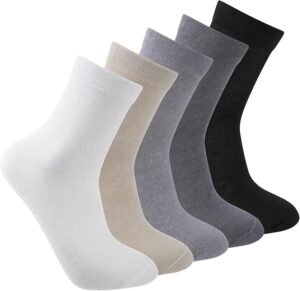5 Pairs Thin Breathable Organic Linen Socks for Men All-natural Moisture-wicking Socks Winter Casual Women