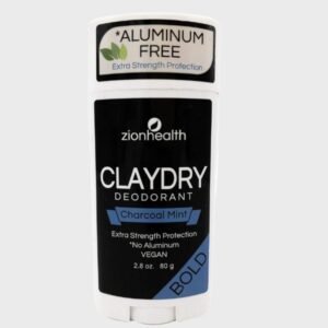 ClayDry Bold Charcoal Mint Deodorant Zion Health 2.8 oz Stick