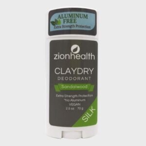 Zion Health Clay Dry Silk Deodorant Stick 2.5 oz Sandalwood