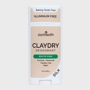 Zion Health Clay Dry Silk Deodorant Stick 2.8 oz White Pine
